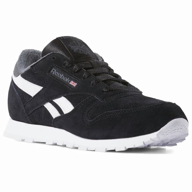 Tenisi Reebok Classic Leather Baieti Negrii/Gri Romania JK5136ZS